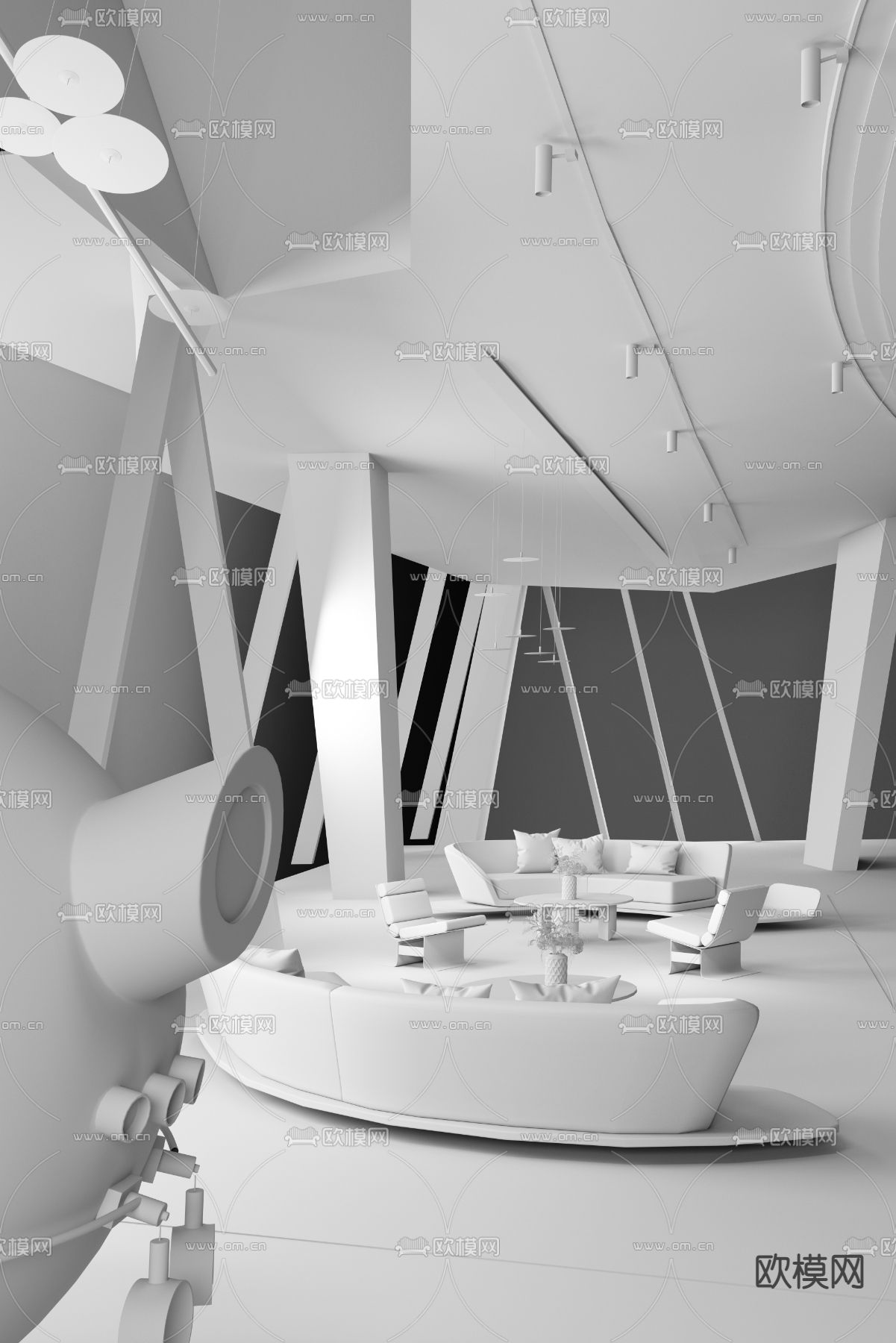 共生形态设计 珠海中油保利展示区售楼部3d模型