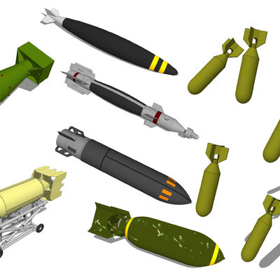  现代炸弹军事器材su模型 