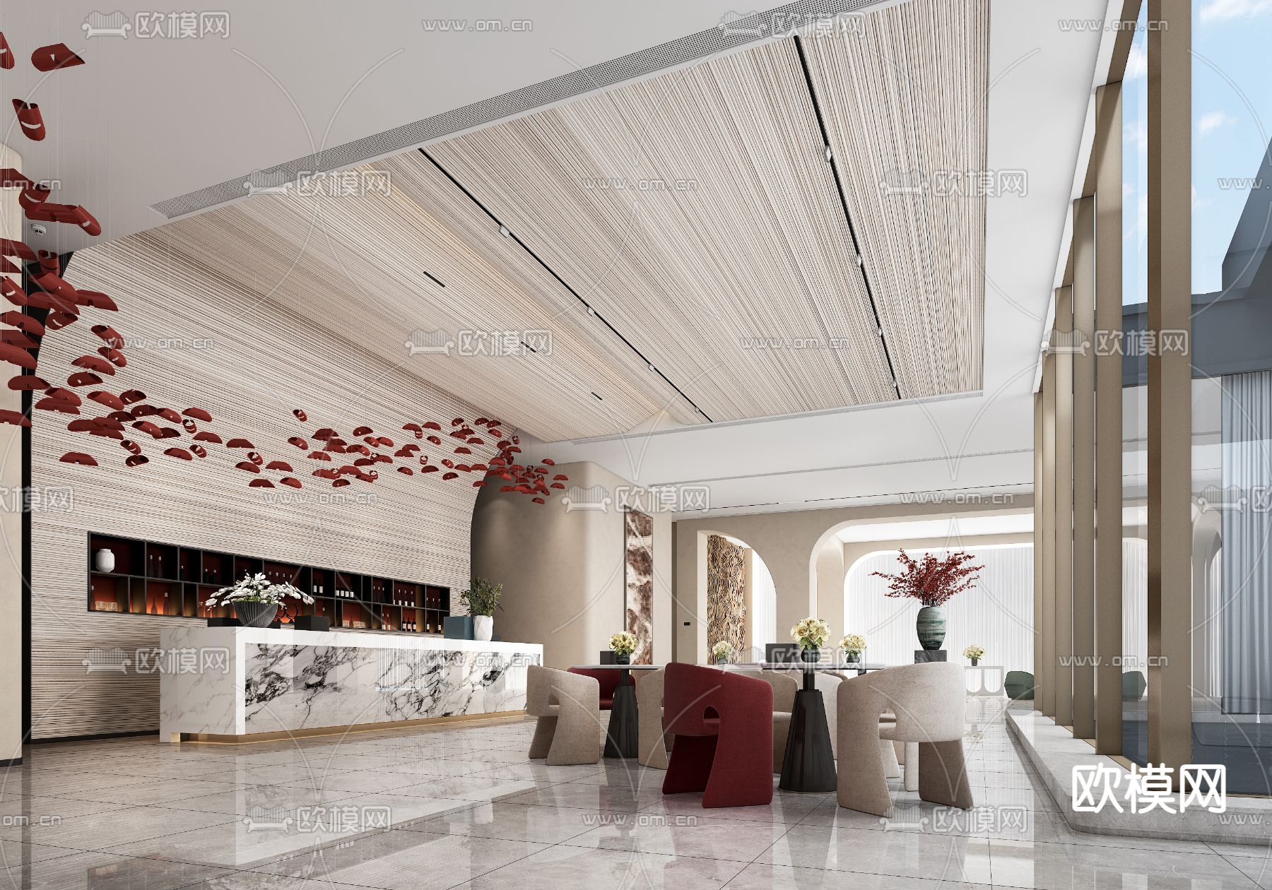 GLC联思设计 广西南宁五象新城售楼处3d模型下载（渲染图1）