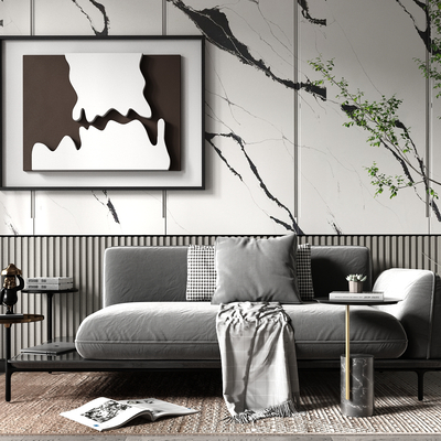  现代轻奢沙发凳su模型 