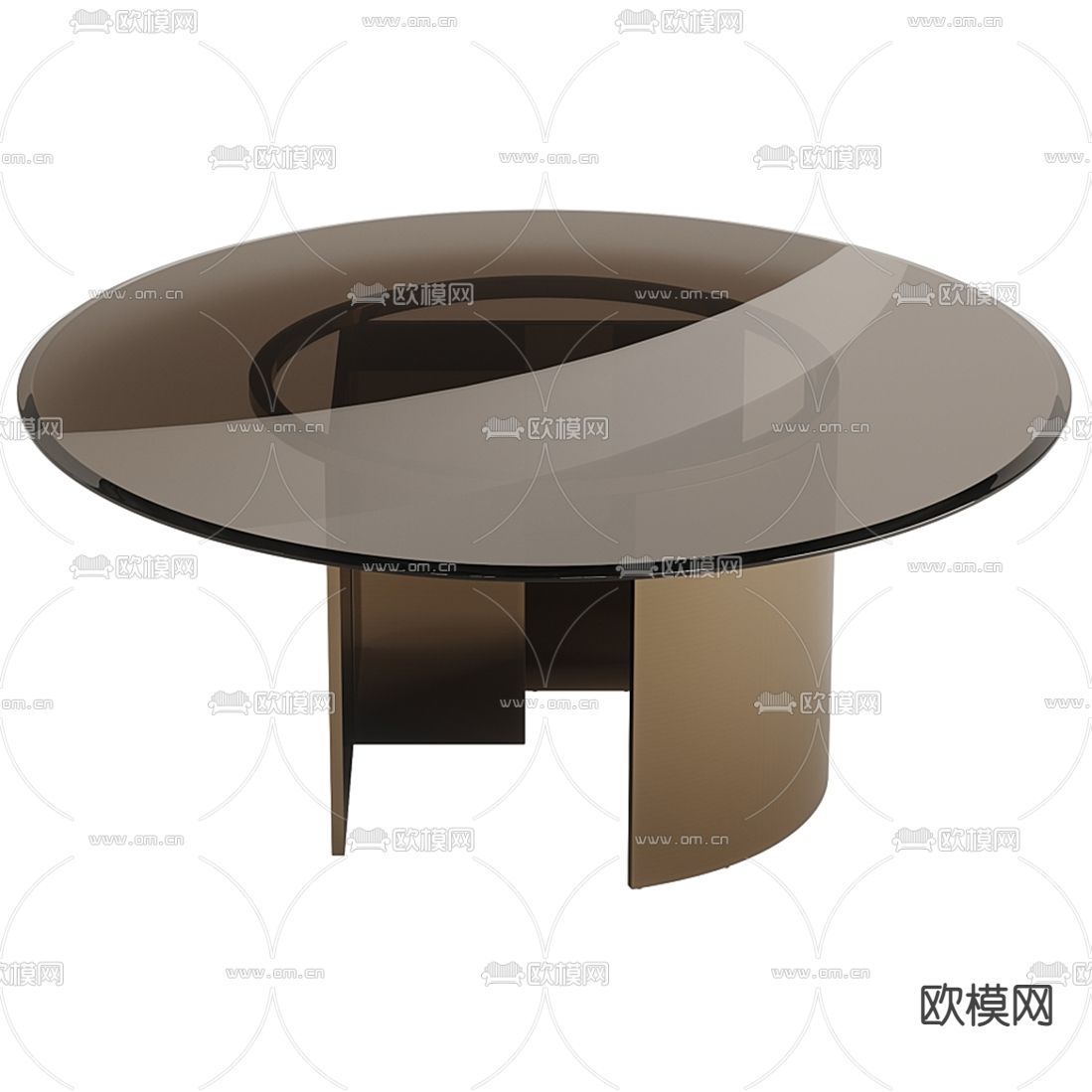 Fendi 现代玻璃圆形餐桌3d模型