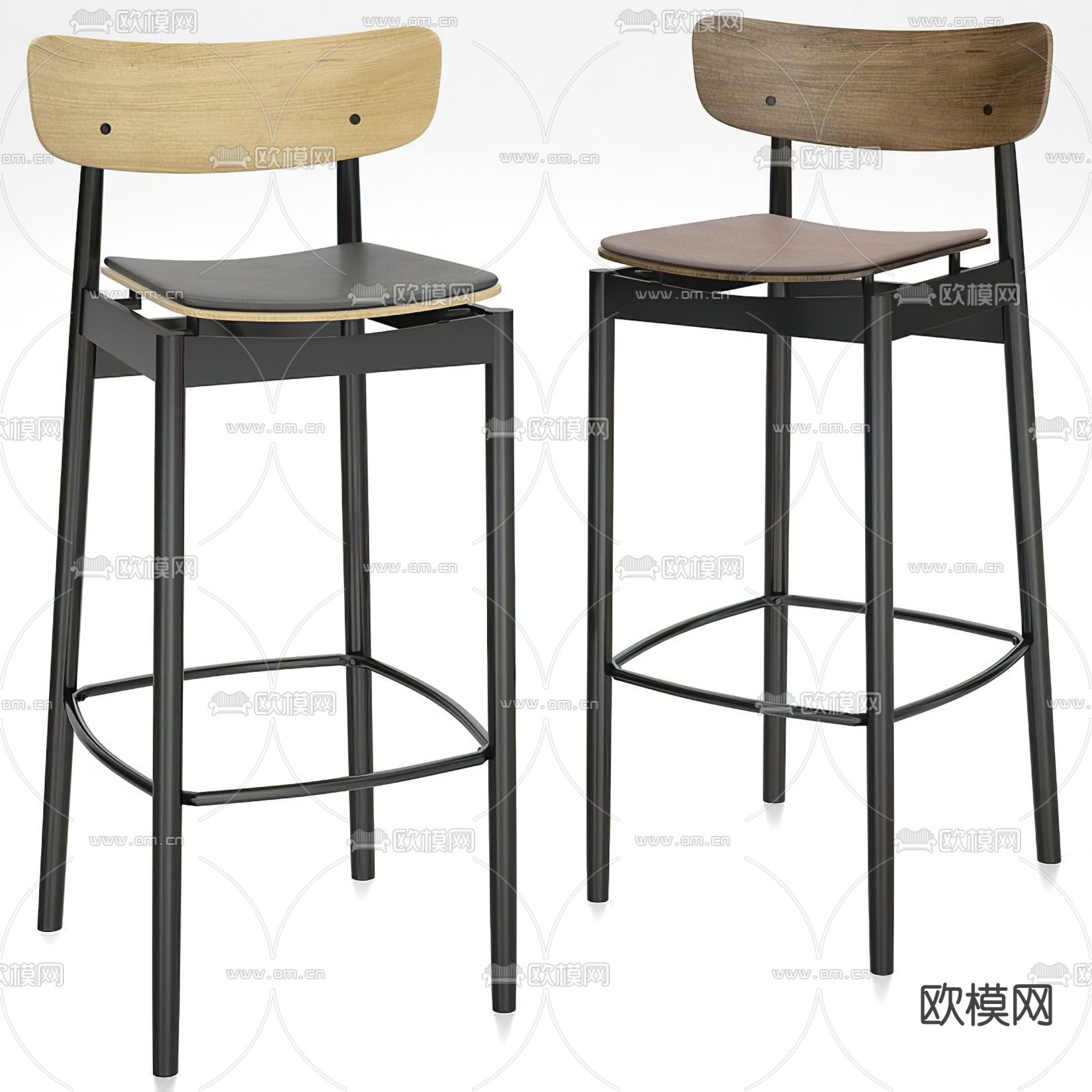 现代金属吧椅3d模型