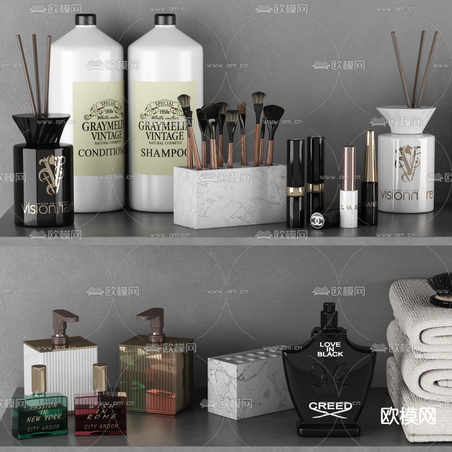 现代化妆品洗涤用品3d模型下载（渲染图2）