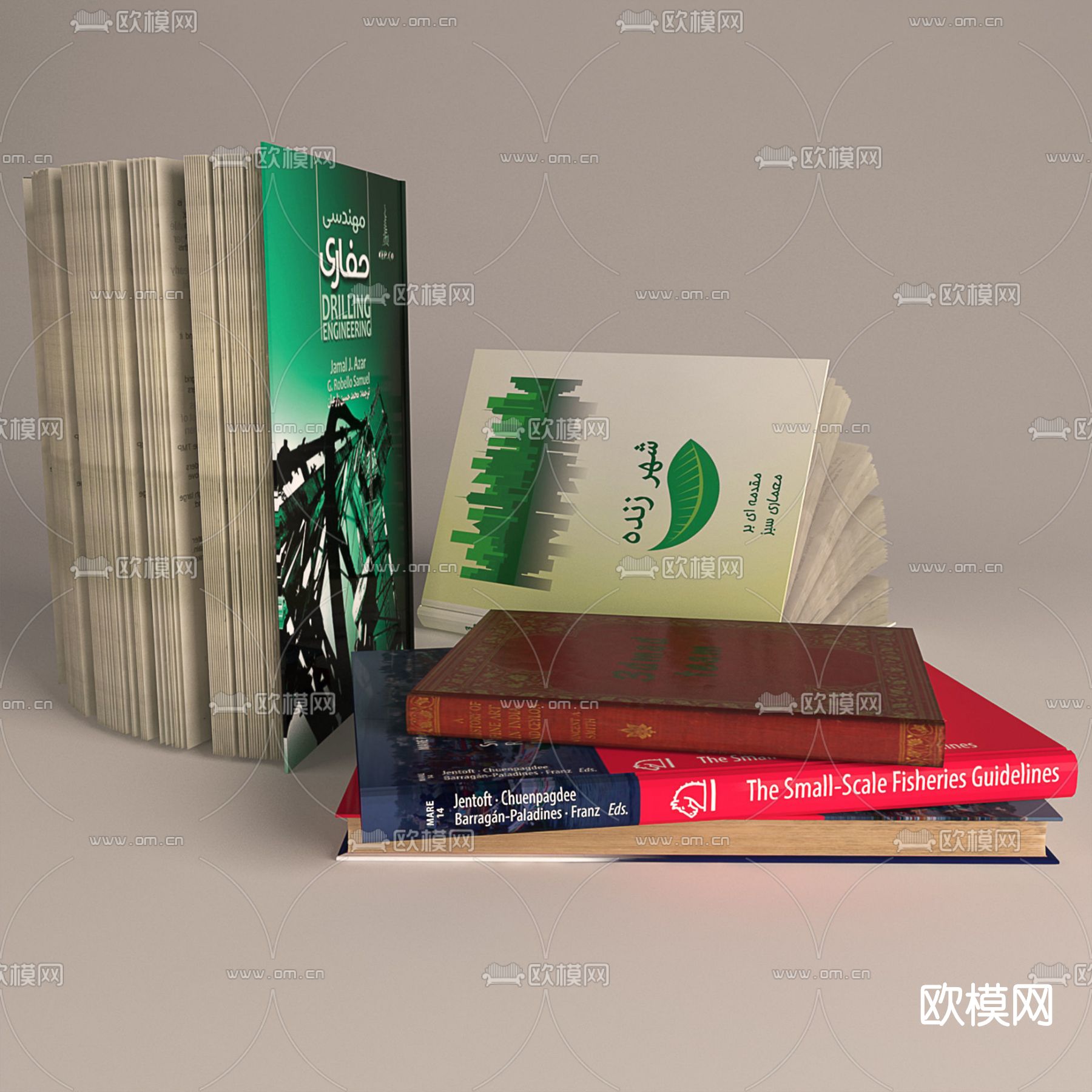 现代书籍免费3d模型下载