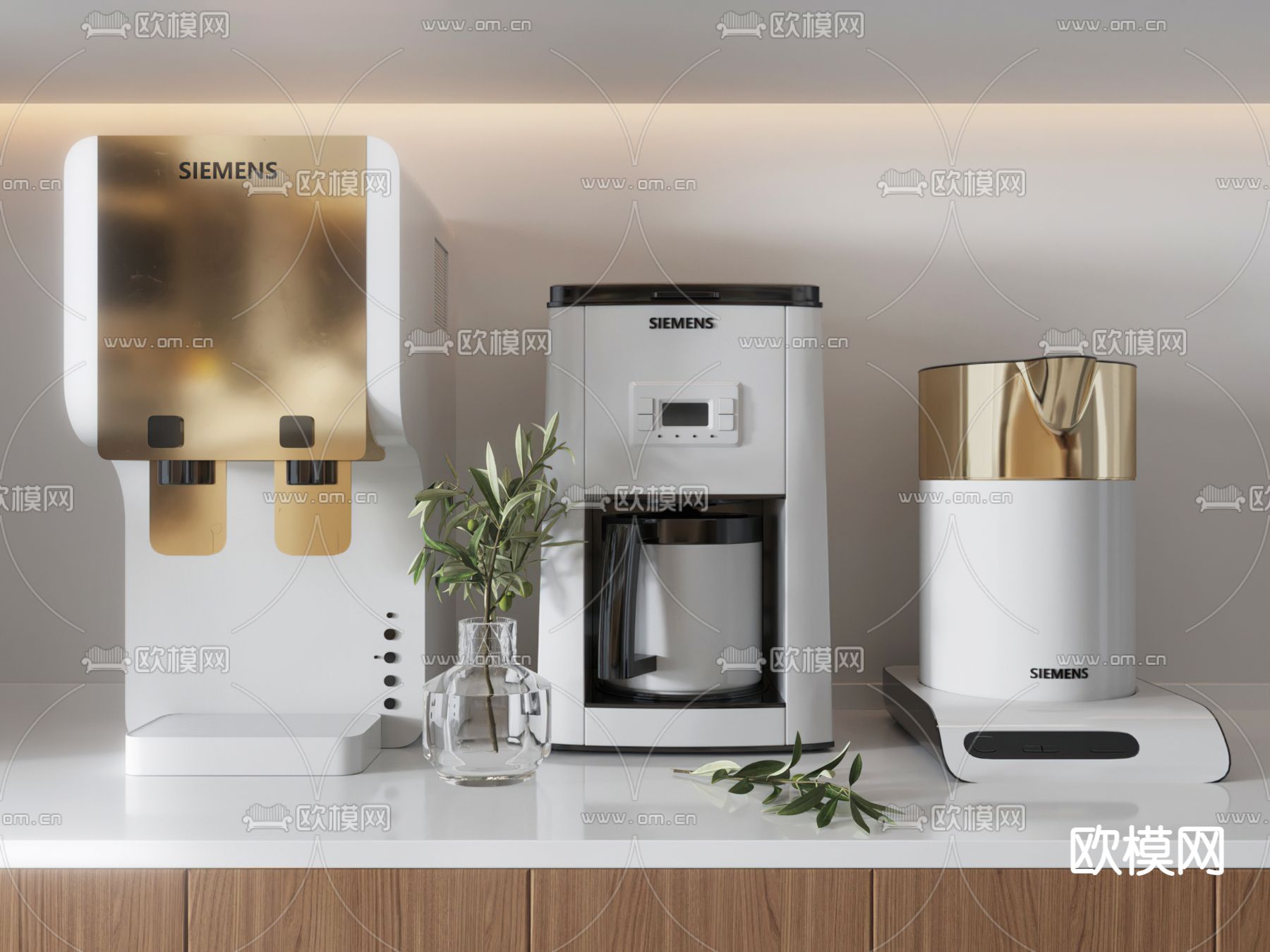 现代饮水机热水壶3d模型
