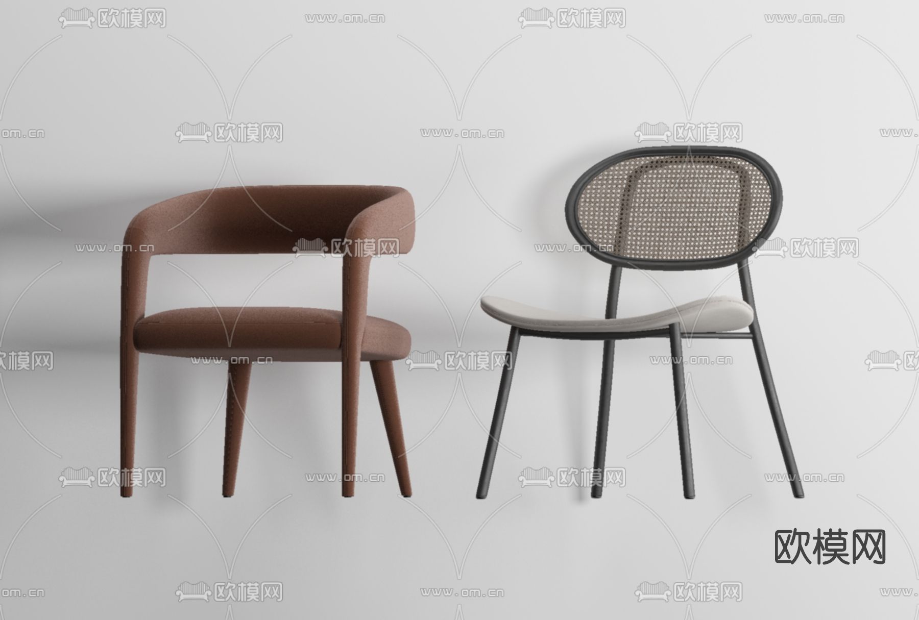 现代餐椅单椅免费3d模型下载