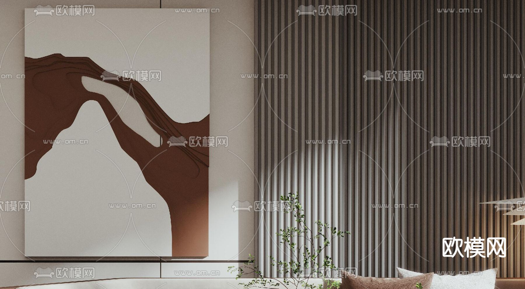 现代轻奢复式公寓3d模型下载（渲染图6）