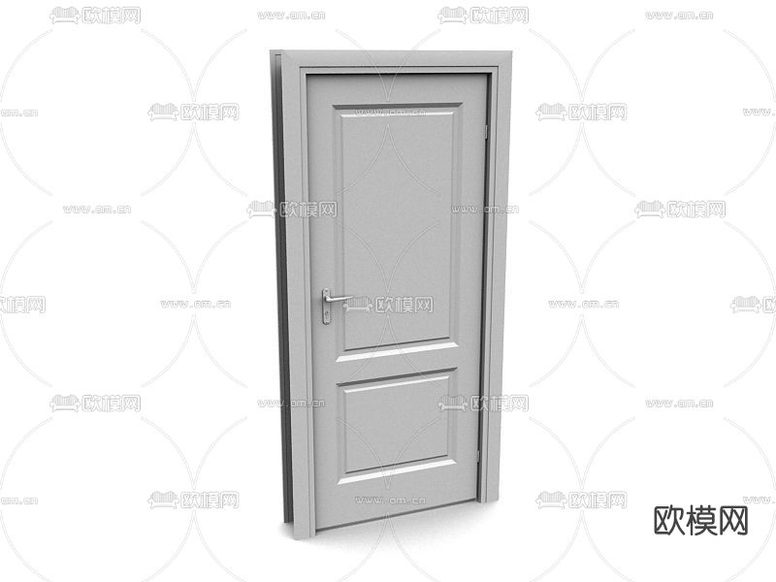 简欧单开门房门免费3d模型下载
