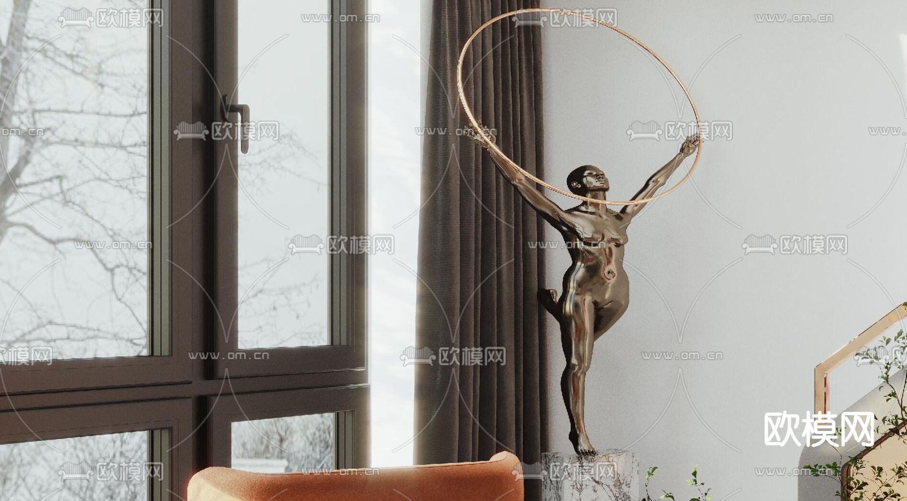 现代轻奢复式公寓3d模型下载（渲染图8）