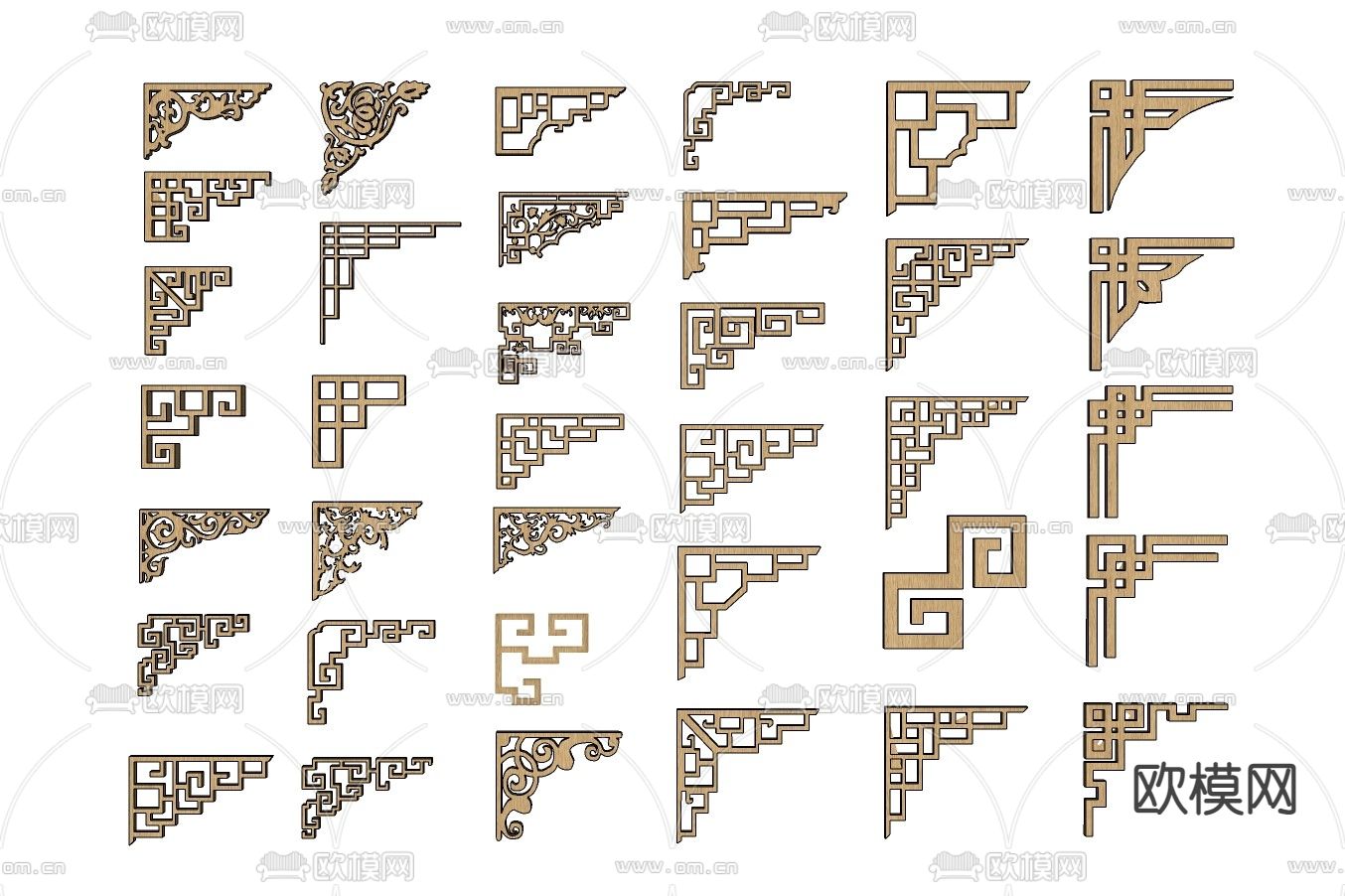 中式雕花装饰su模型下载