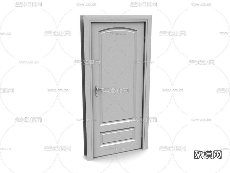 简欧单开门房门免费3d模型下载
