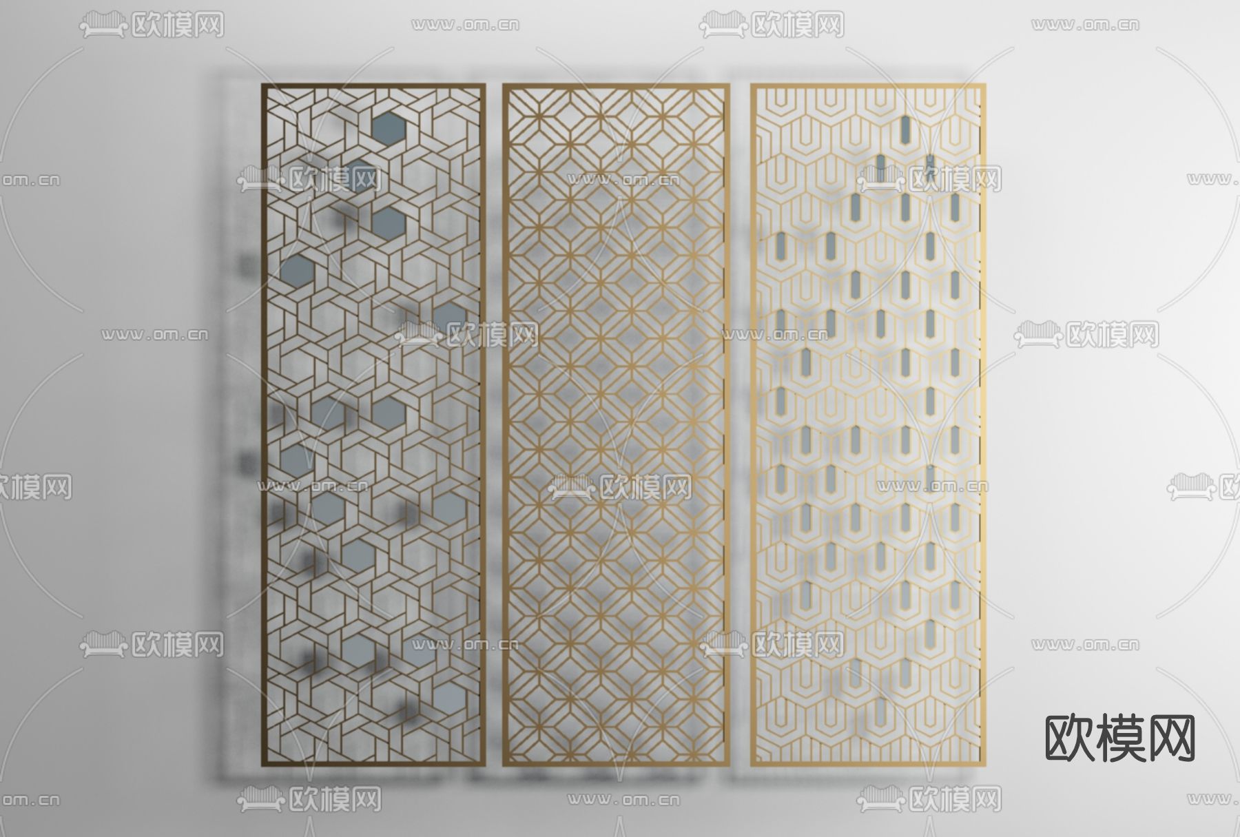 现代屏风隔断免费3d模型下载