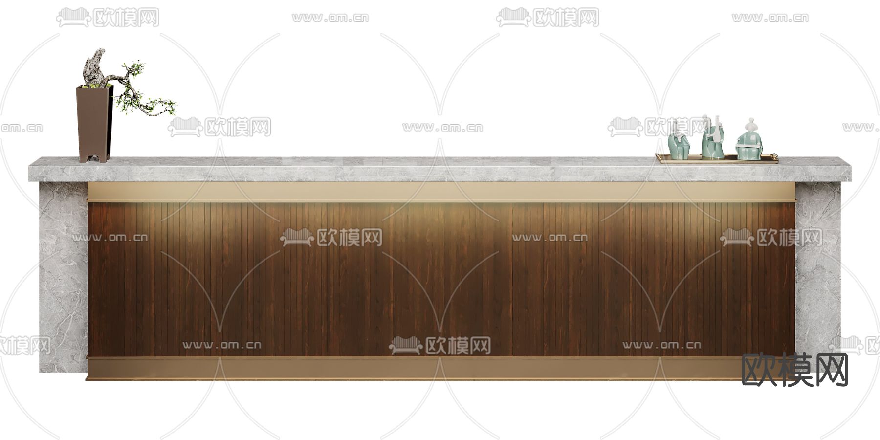 现代大理石前台接待台3d模型