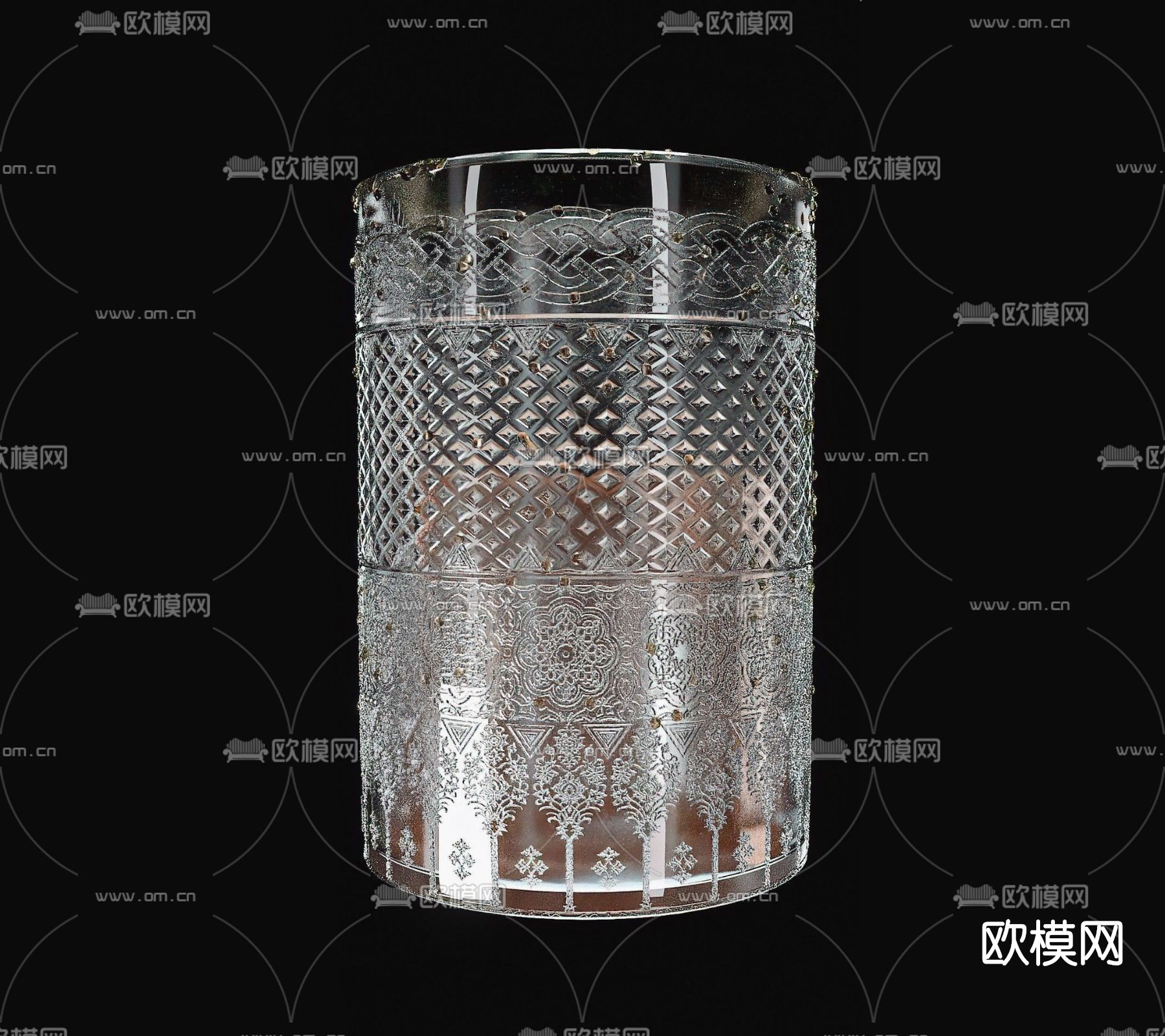 现代玻璃杯免费3d模型下载