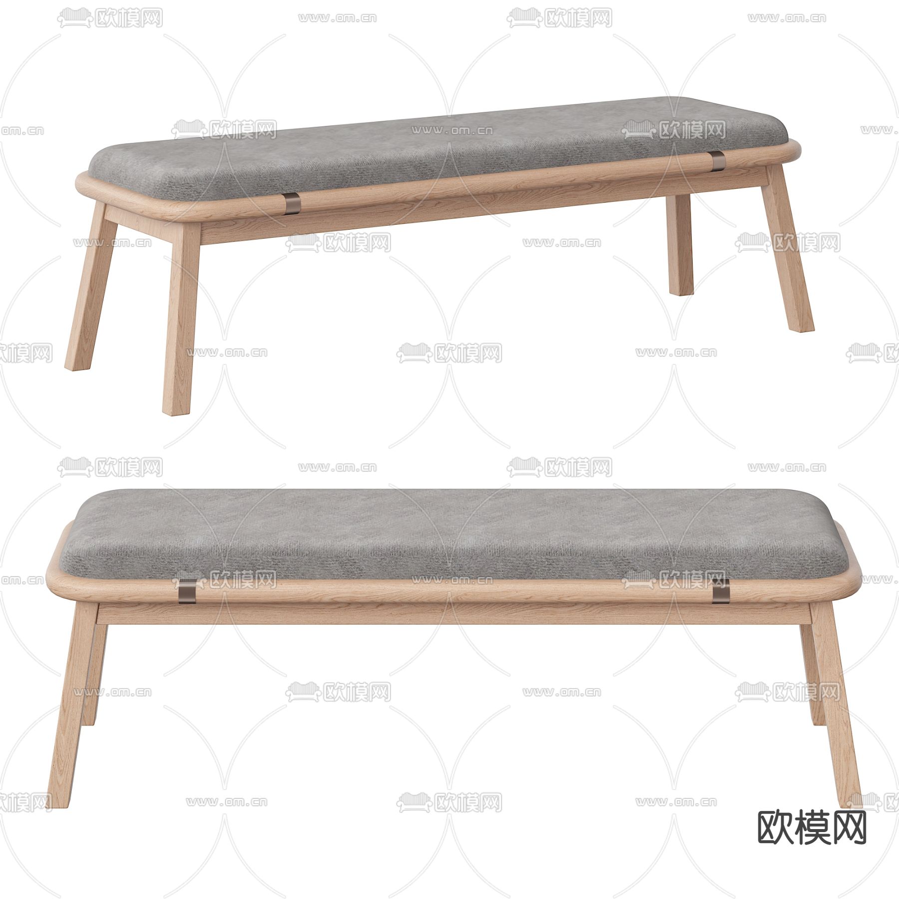 北欧布艺脚踏3d模型
