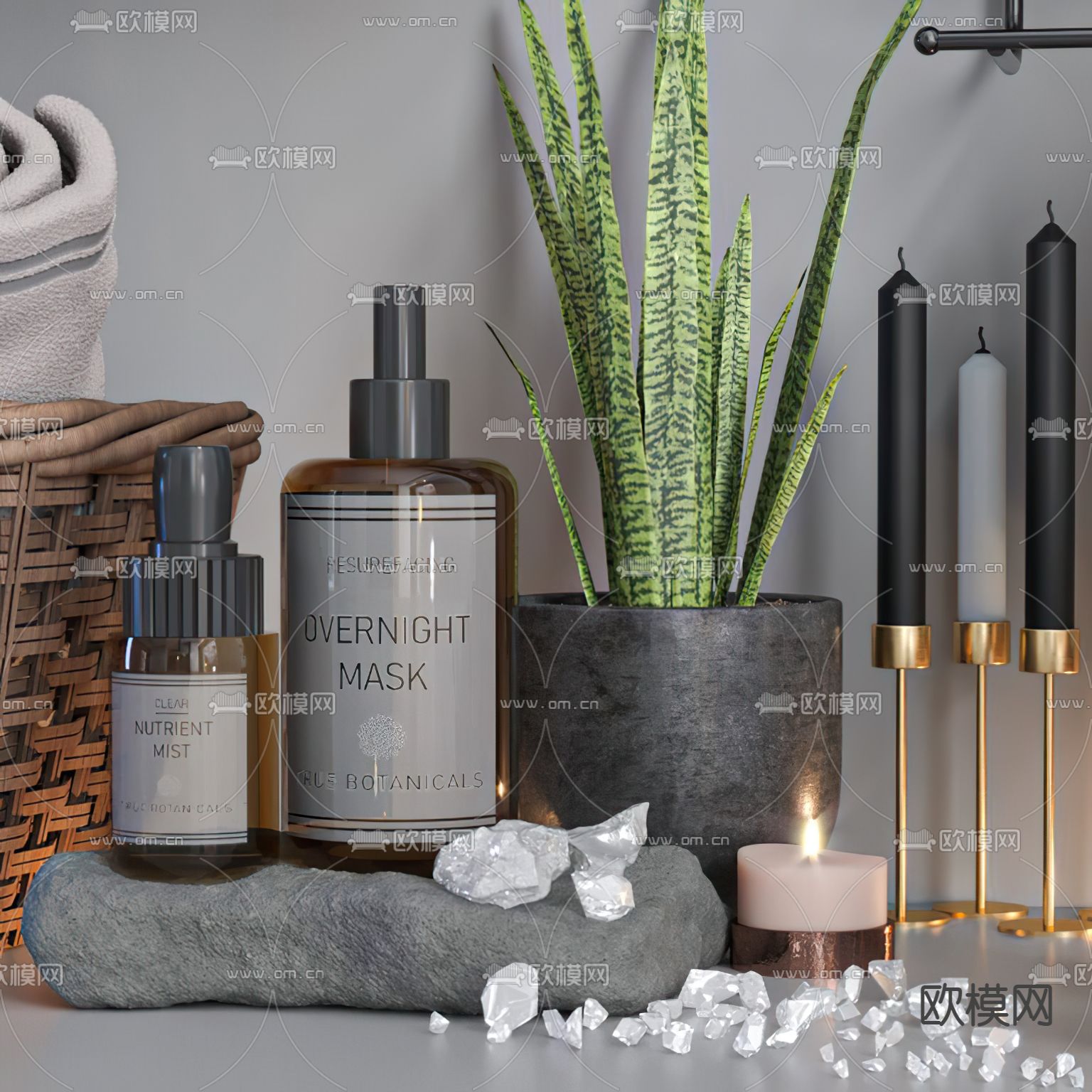 现代洗护洗涤用品3d模型下载（渲染图2）