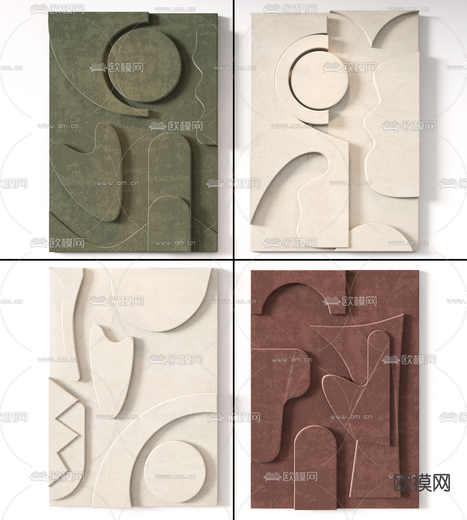 侘寂立体墙饰挂件3d模型