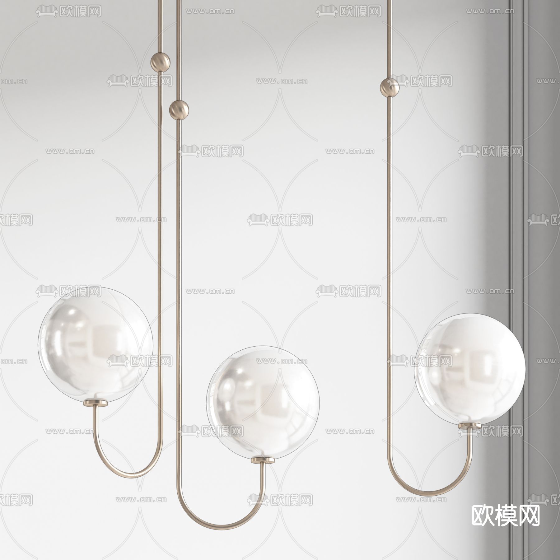 现代多头吊灯su模型下载（渲染图4）