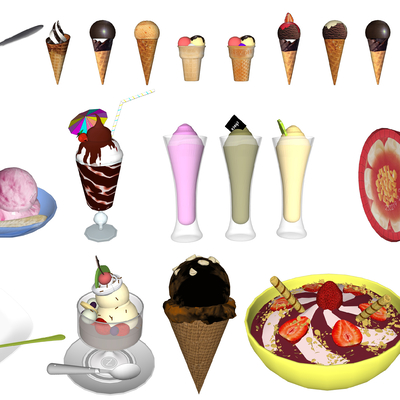  现代冰淇淋su模型 