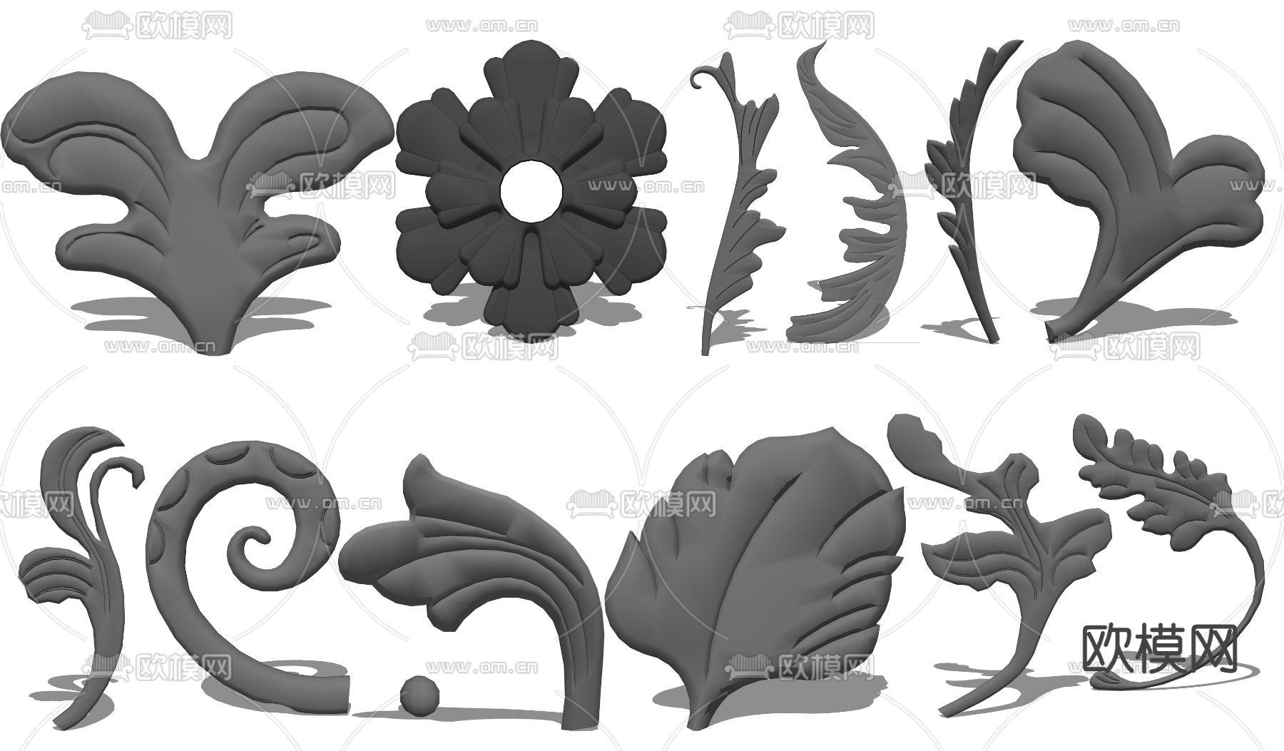 欧式铁艺饰品墙饰挂件su模型下载