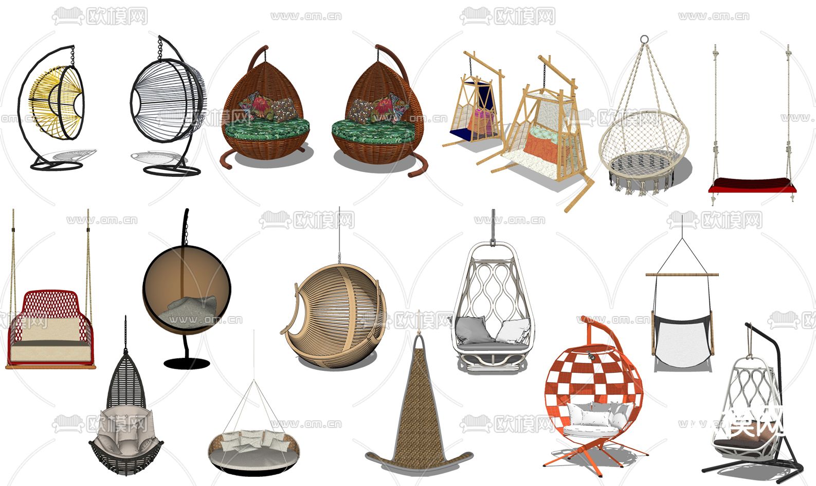 现代吊椅su模型下载