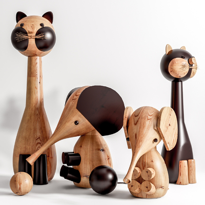  现代木质儿童玩具su模型 