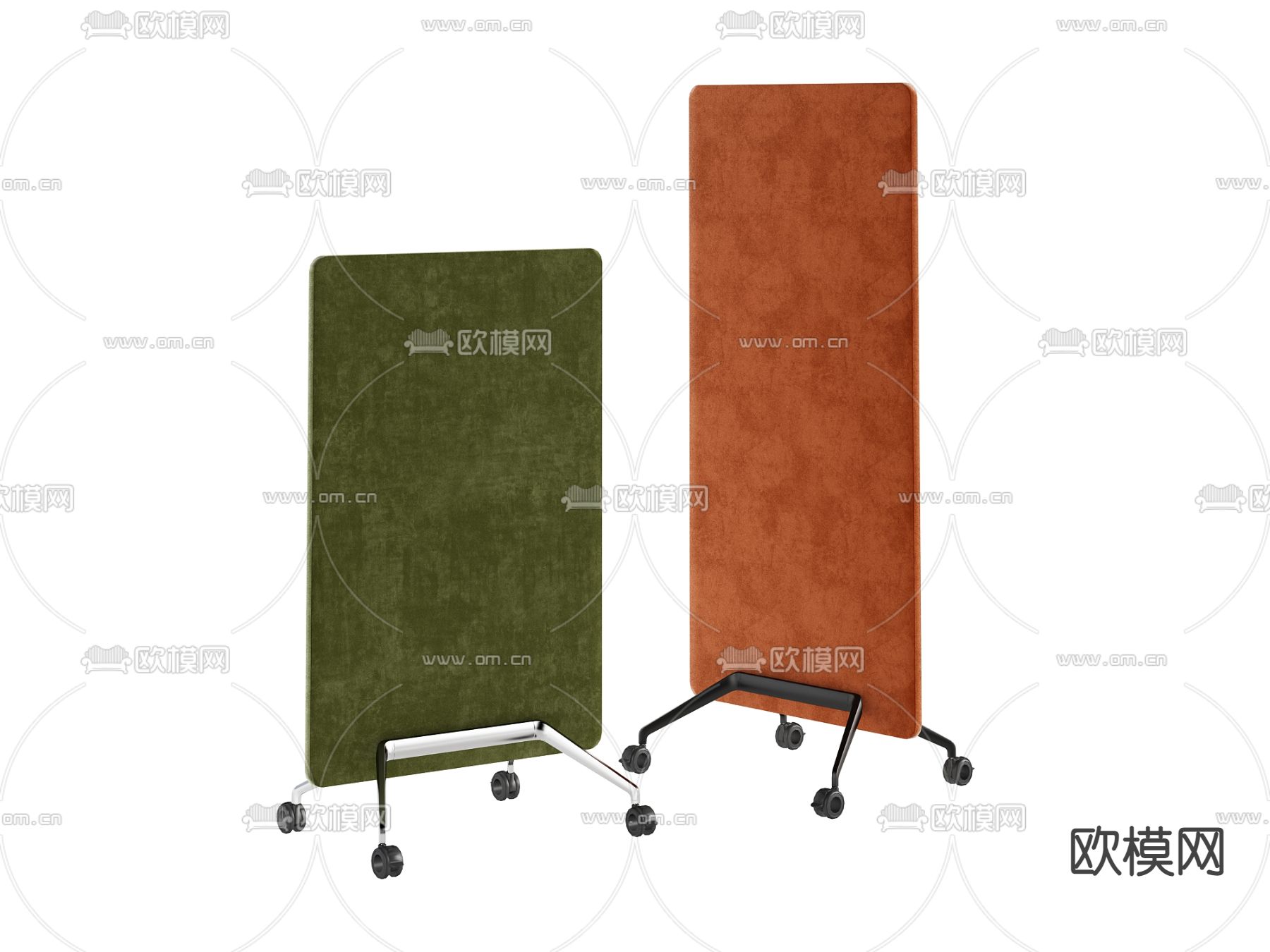 现代绒布屏风3d模型