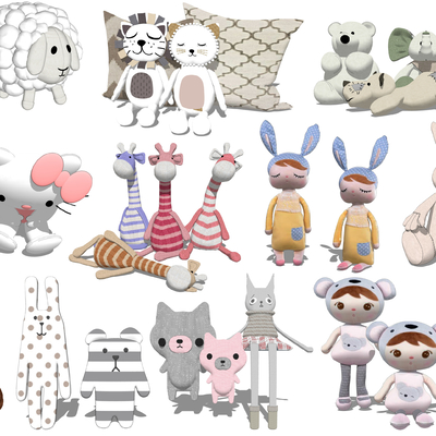  现代儿童卡通玩具玩偶su模型 