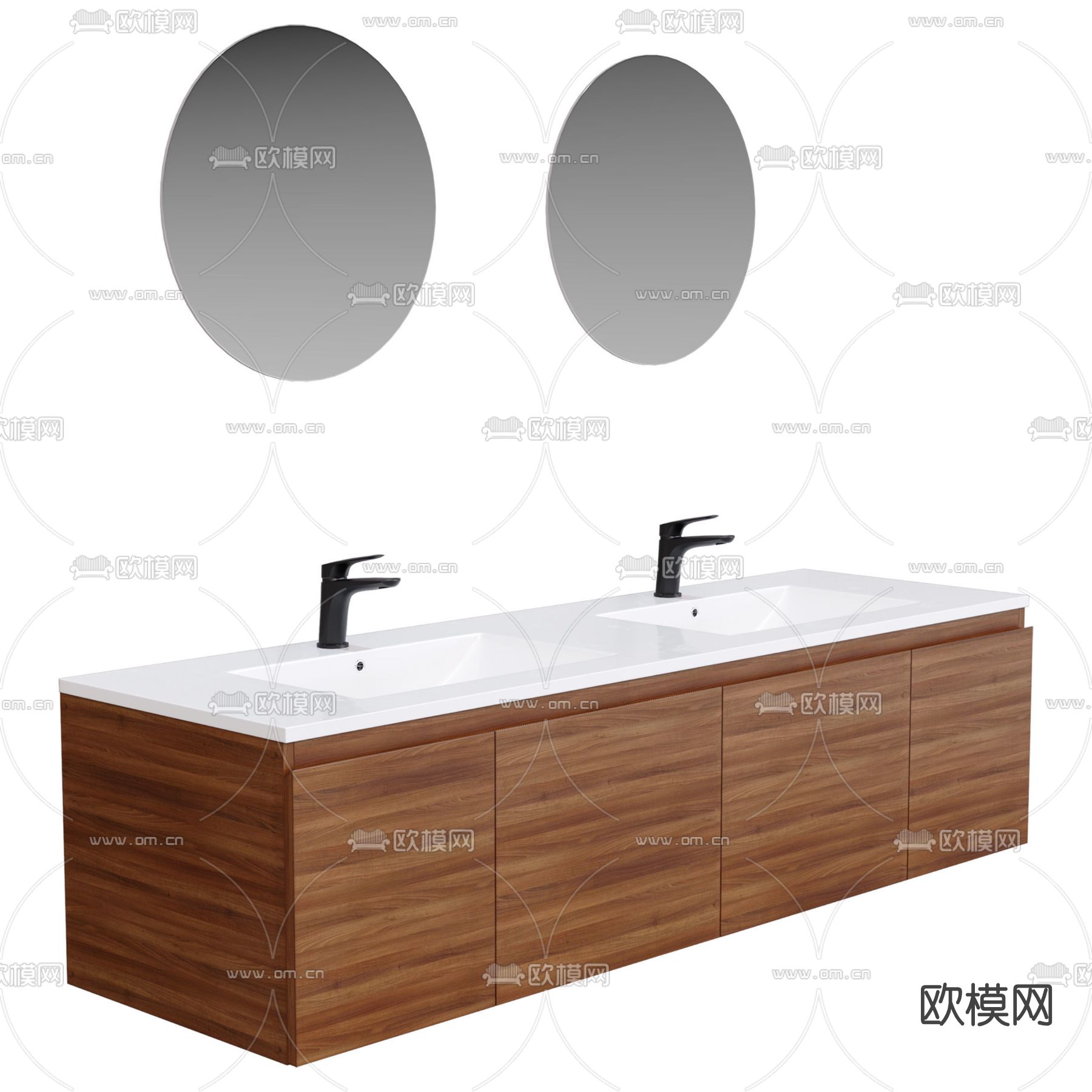 现代洗手台浴室柜免费3d模型下载