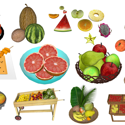  现代水果su模型 