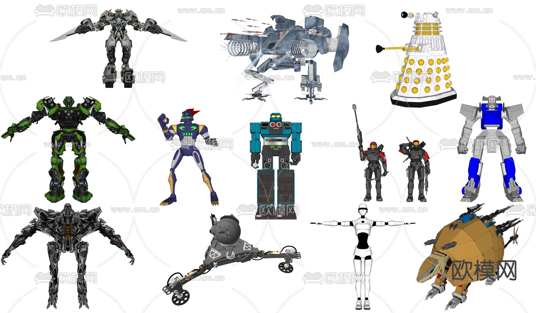 现代机器人玩具su模型下载