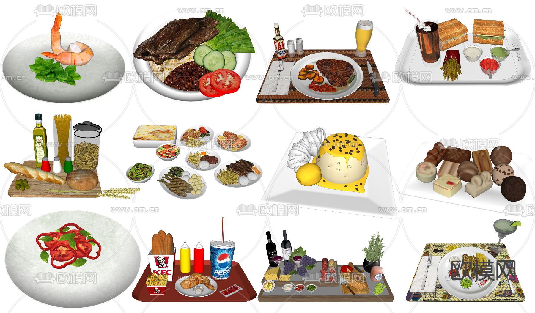 现代食物su模型下载