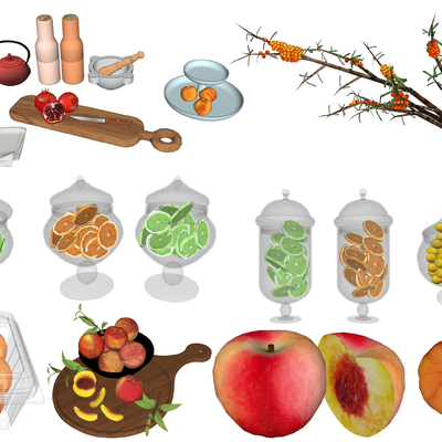  现代水果su模型 