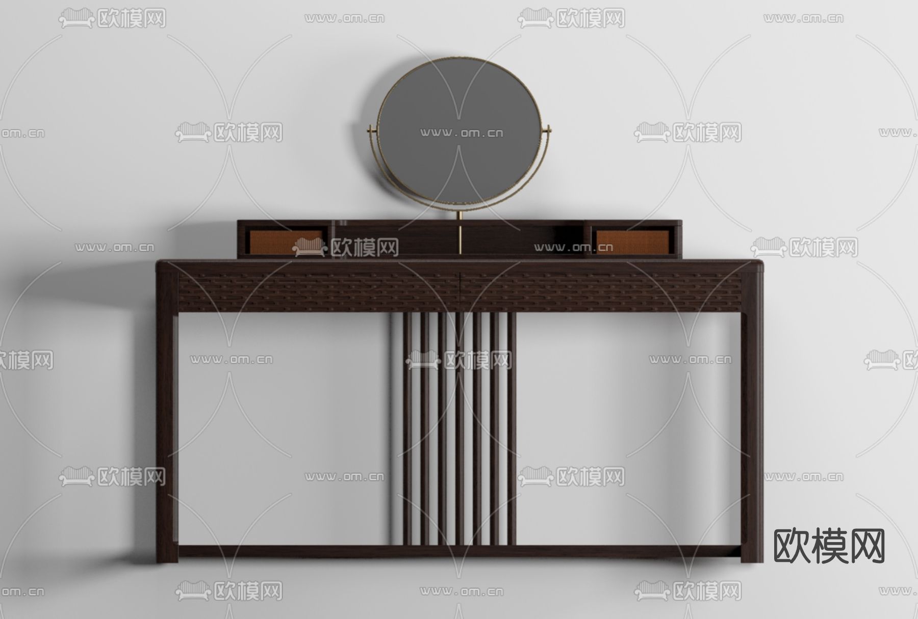 新中式梳妆台免费3d模型下载