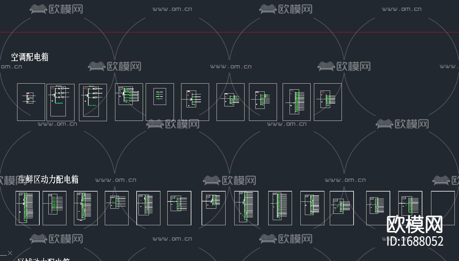 常规配电箱cad图库下载（渲染图2）