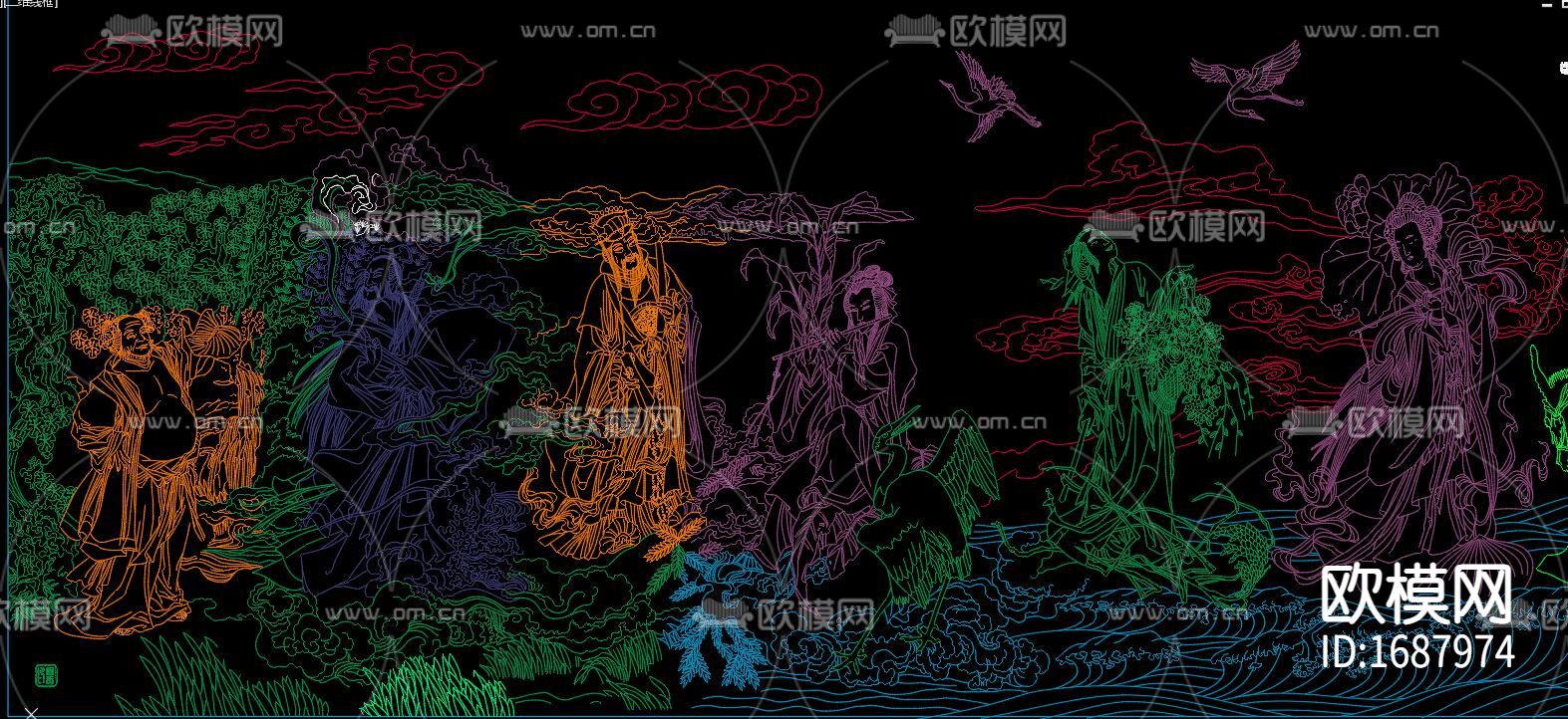 八仙过海cad图库下载（渲染图3）