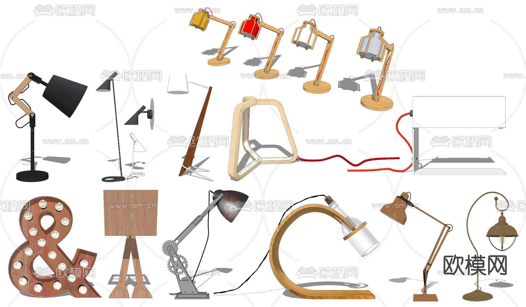 北欧台灯su模型下载