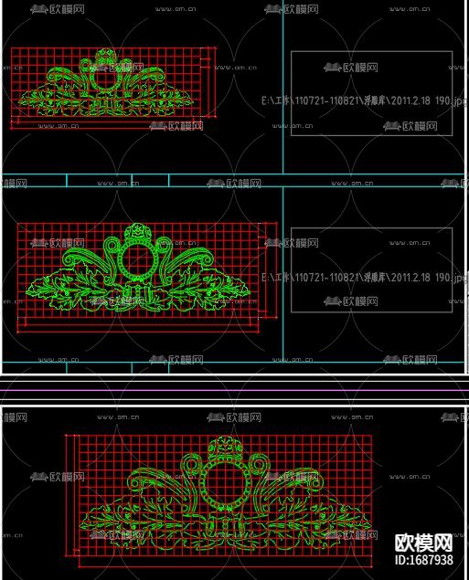 石膏浮雕cad大样图下载（渲染图7）