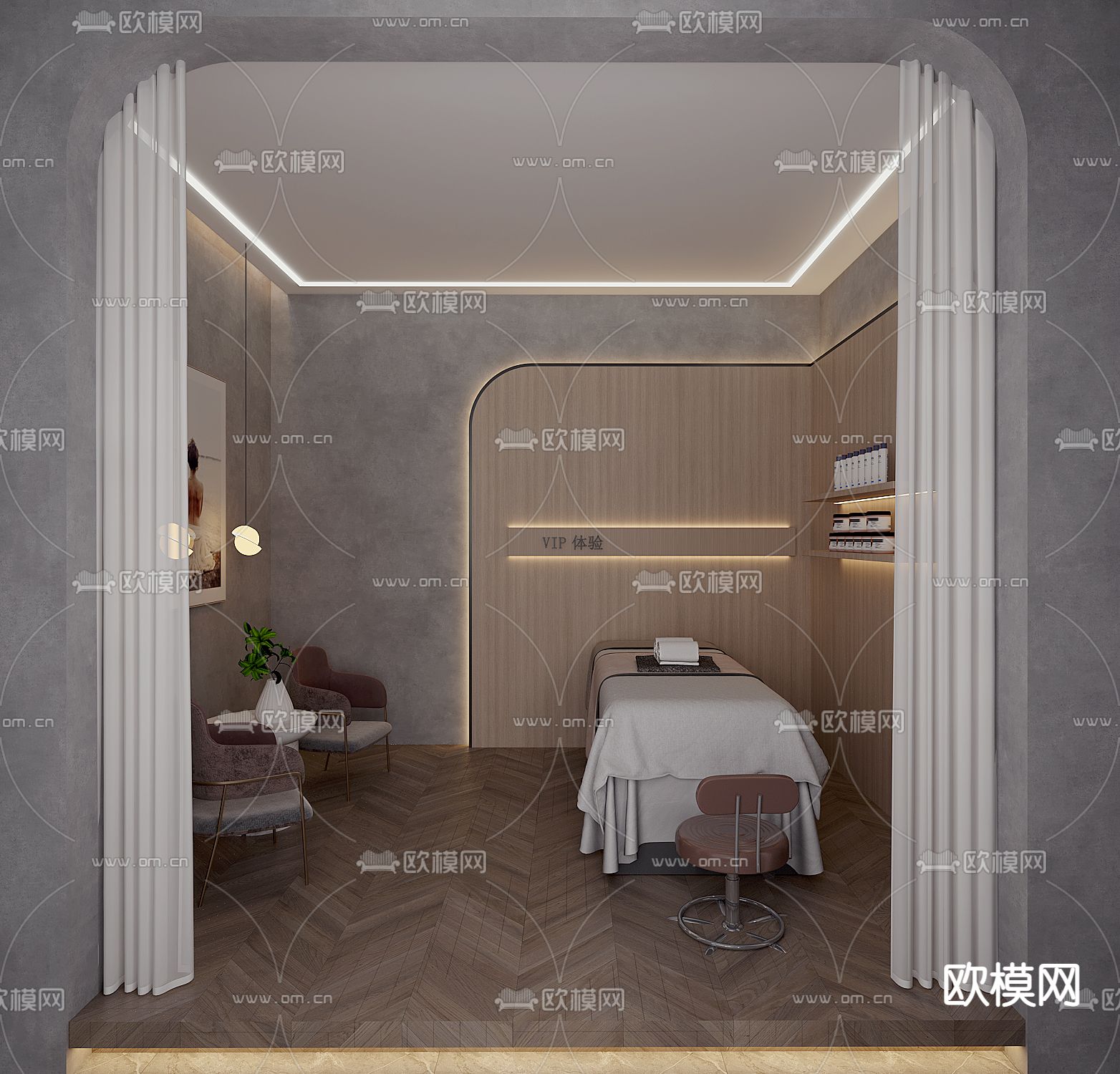 现代办公室会议室免费3d模型下载（渲染图1）