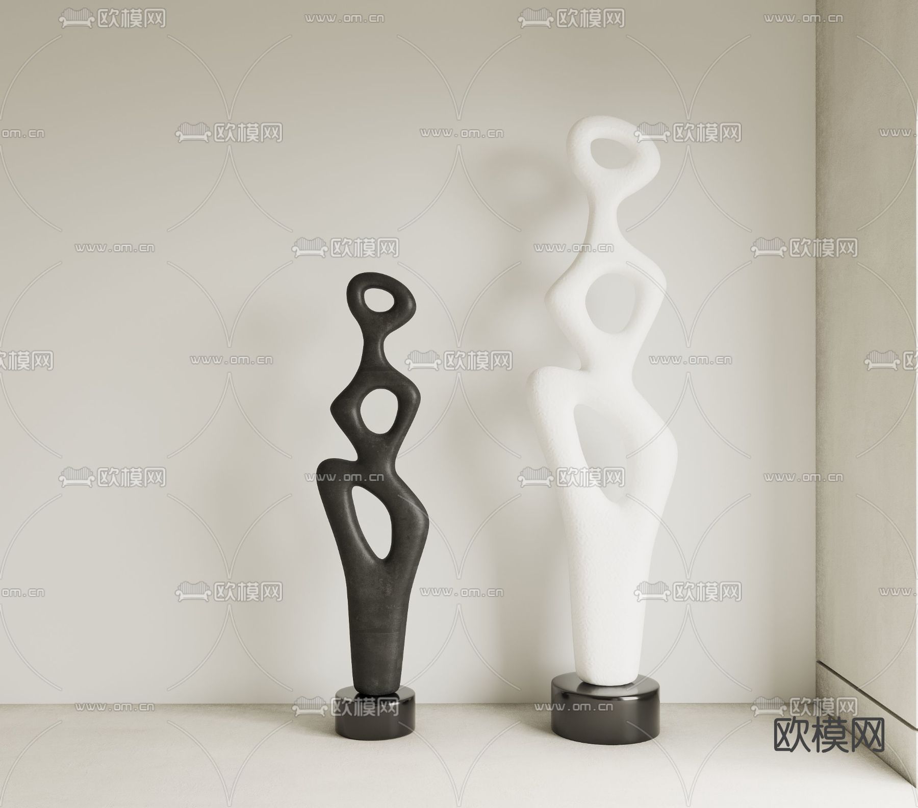 现代抽象雕塑免费3d模型下载