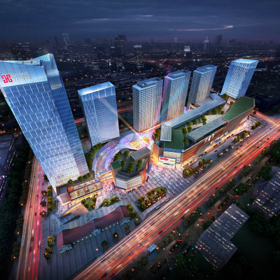  现代商业街su模型 