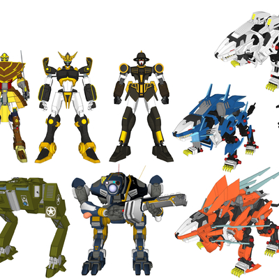  现代机器人玩具su模型 