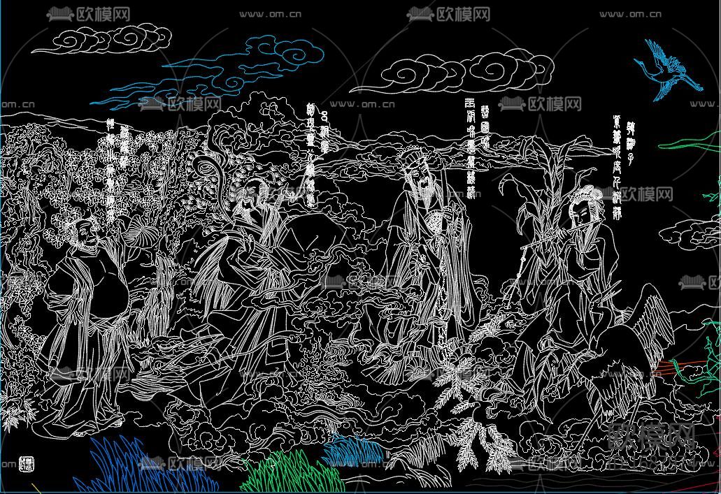 八仙过海cad图库下载（渲染图5）