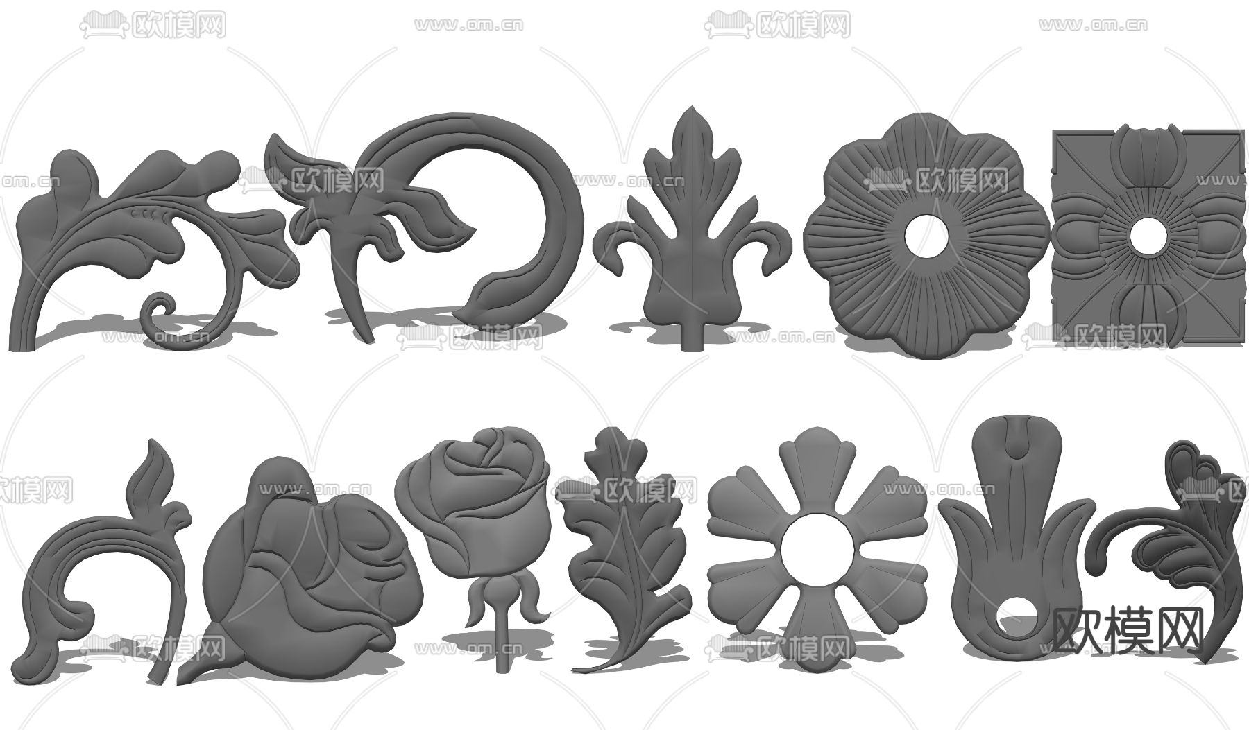 欧式铁艺饰品墙饰挂件su模型下载