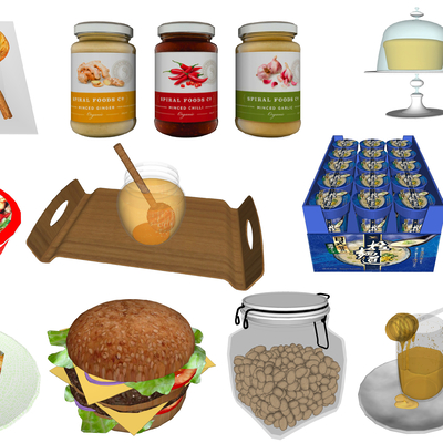  现代食物蛋糕su模型 