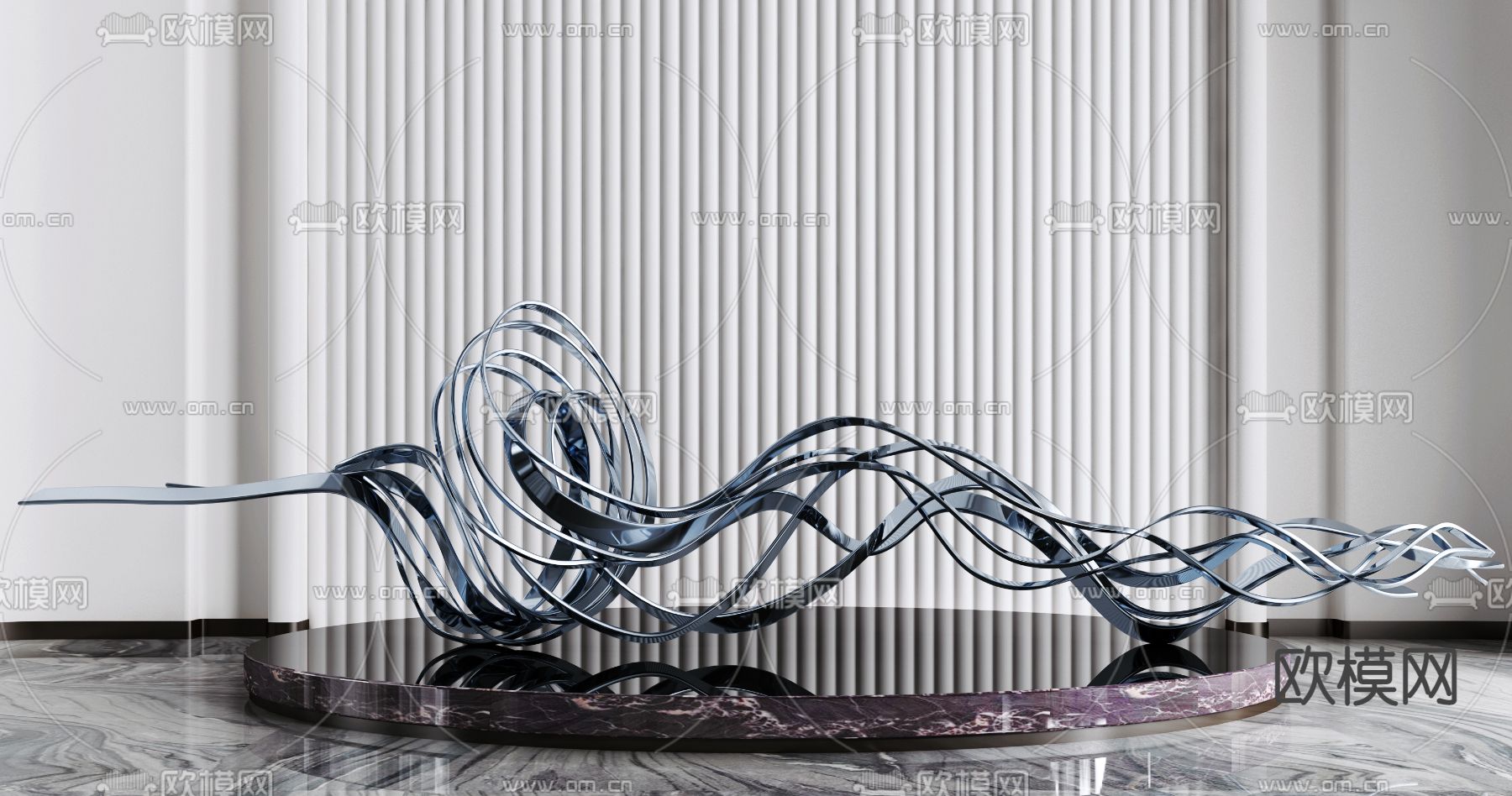 现代金属艺术雕塑3d模型下载