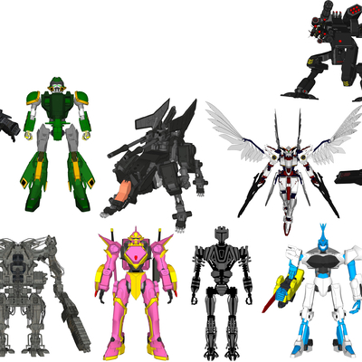  现代机器人玩具su模型 