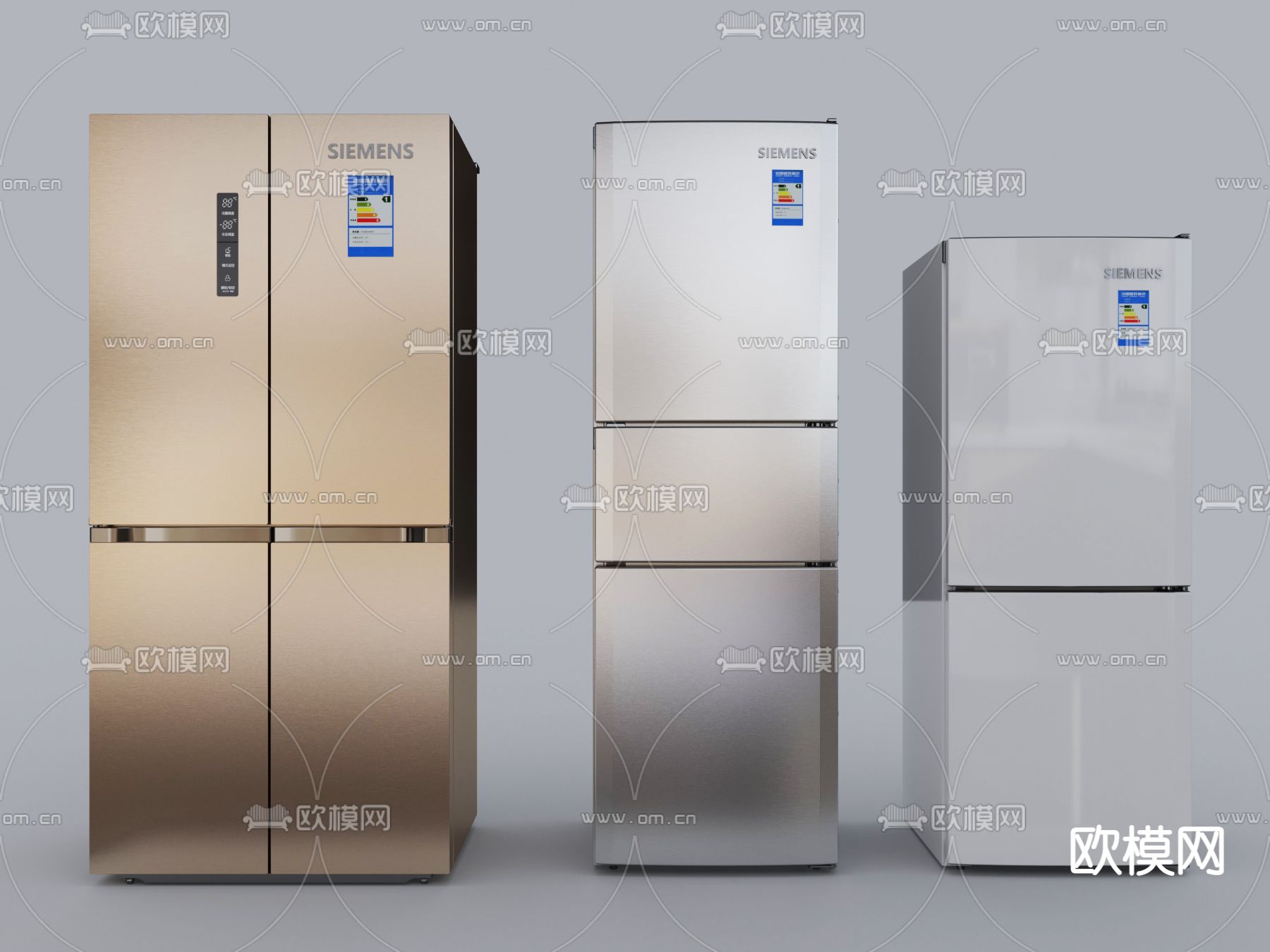 现代智能冰箱3d模型下载
