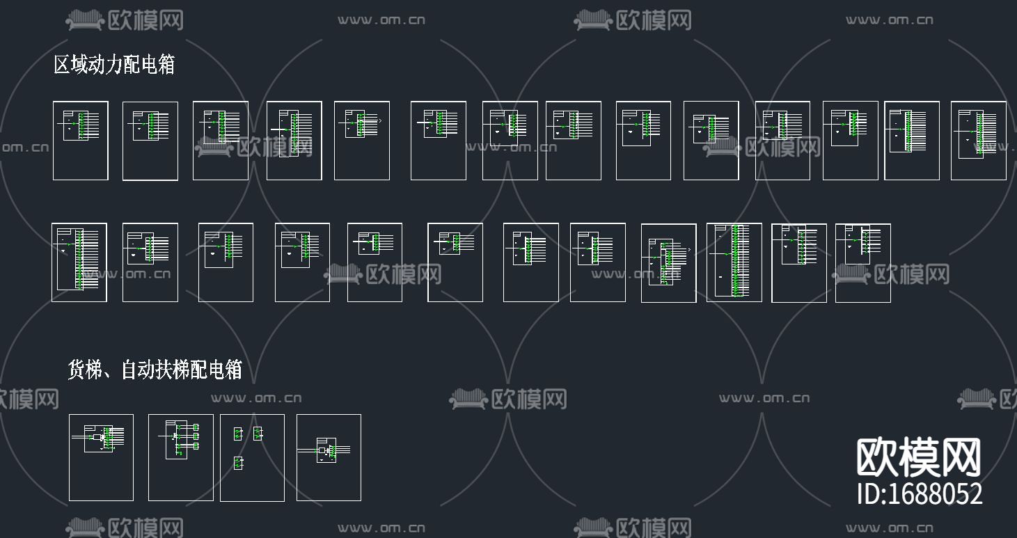 常规配电箱cad图库下载（渲染图1）