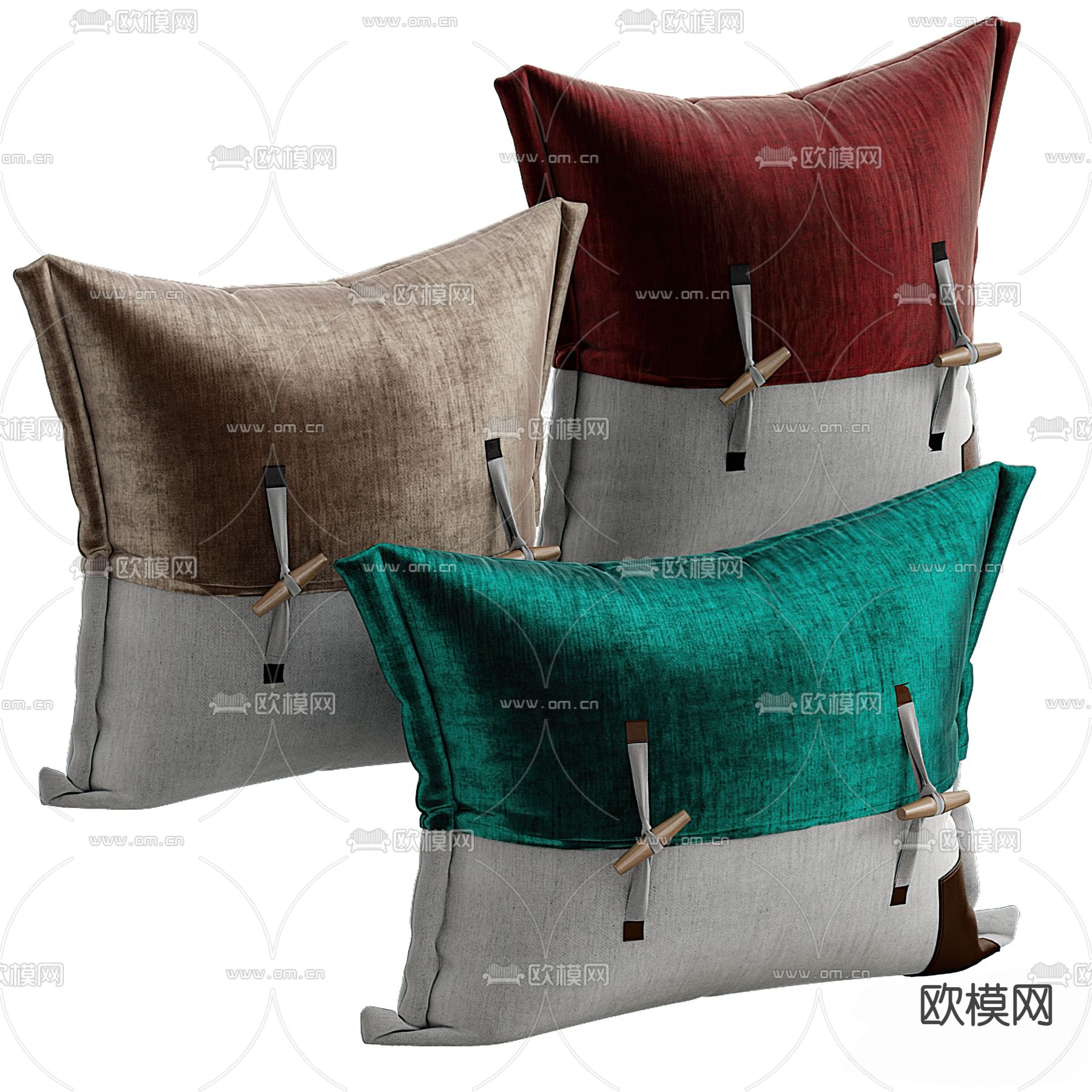 现代布艺抱枕3d模型